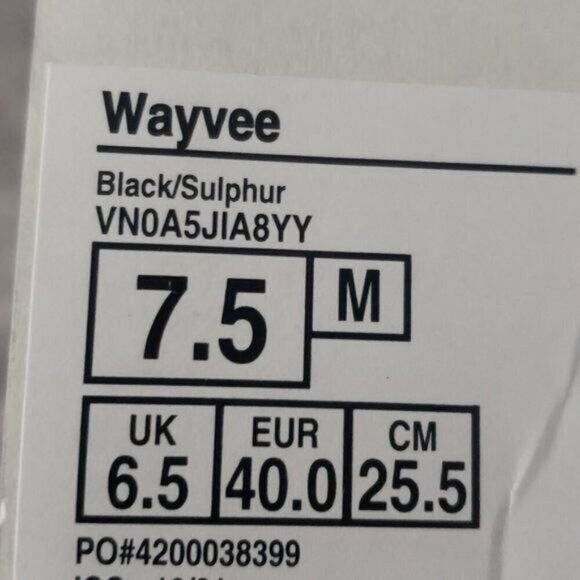 New Vans Wayvee Mens Black Skateboarding Shoes Size 7.5 Classic Skater Grunge - Picture 10 of 10